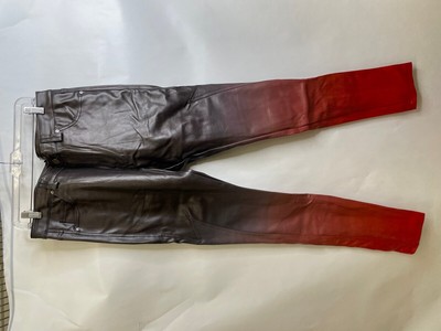 PLTKS Barlow Flare Stacked Leather Pants Men's Size 42 Black And