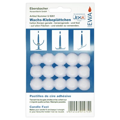 Wachsklebeplättchen x15, Heftwachsscheiben zum befestigen von Kerzen und Dochten