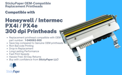 Honeywell/Intermec PX4i/PX4e 300 dpi Compatible Printhead (1-040083-900)