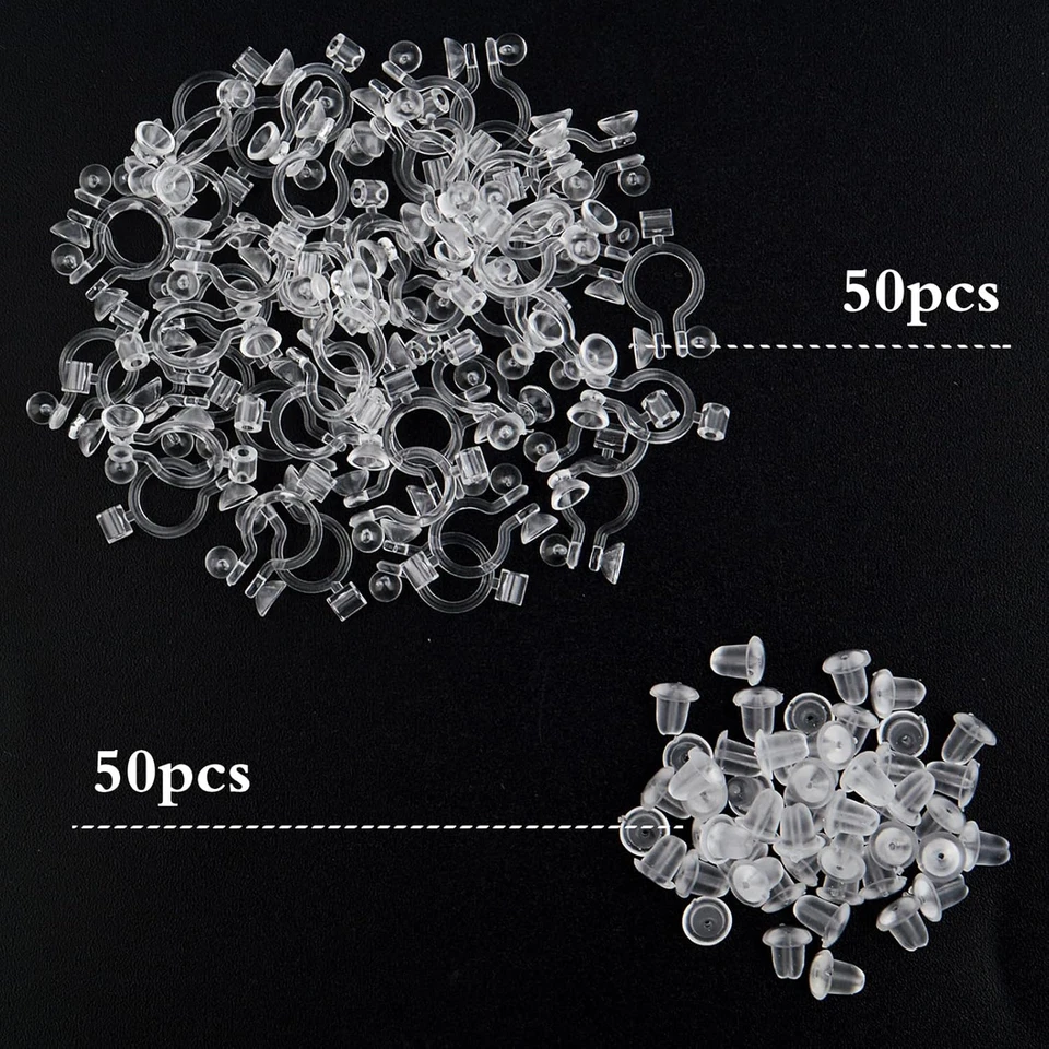 50 piezas de componentes convertidores de pendientes invisibles de resina de plástico transparente Foto 2 de 4