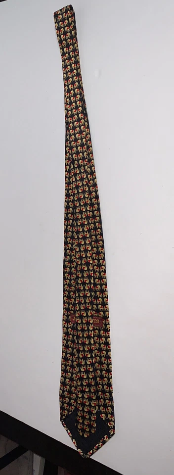 Museum Artifacts 100% Silk Tie Elephants Print 57” Length - Image 3 of 4