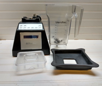 Blendtec Total Blender Pitcher Jar Smoothie Soup Maker & Lid Black