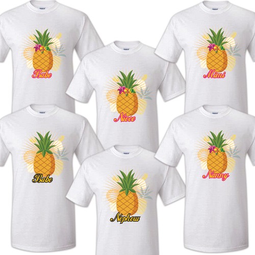 Pineapple Family Matching Birthday Party T-shirts Celebration Reunion Tropical - Picture 12 of 12