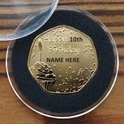 Happy 10th Birthday Gift ( Your PERSONALISED NAME On Coin ) Gold Plated Present