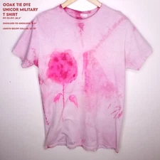 Custom Unicor Ooak Women LARGE Cherry Pink/Red Tie Dye T Shirt