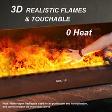 3D Water Vapor Electric Fireplace 8 Color Fla...