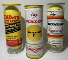 VTG Lot of 3 Wilson  Dunlop Tennis Balls Unopened  Sealed NOS