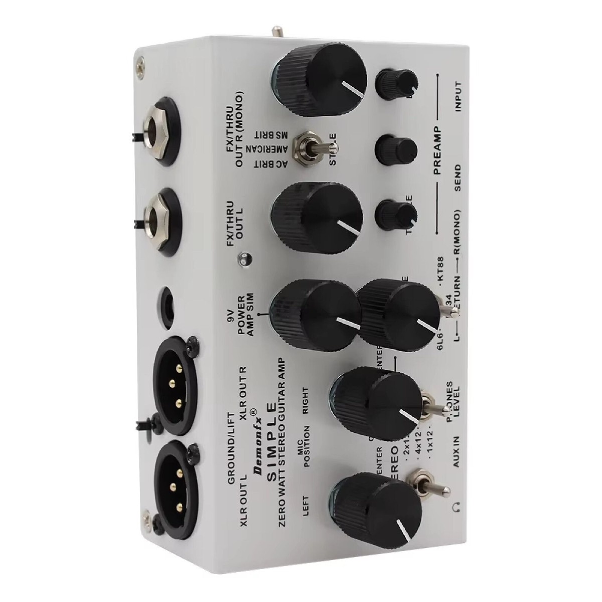 Demonfx SIMPLE DI Box Guitar Pedal Preamp Simulator,Power