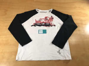 Vintage Ferrari Movie Collection Men's Logo Raglan Baseball Tee Shirt