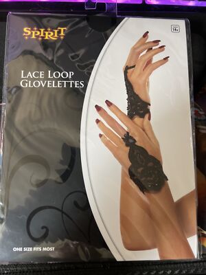 Spirit Halloween Lace Loop Glovelettes New Black One Size Fits Most