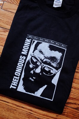 Vintage Thelonious Monk Jazz Black T-Shirt, Davis Coltrane Mingus