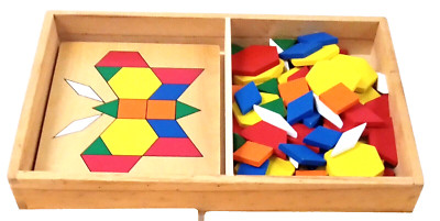 Melissa & Doug Wooden Pattern Blocks & Boards Set, 5 Boards, 120 Shapes, Age 3+
