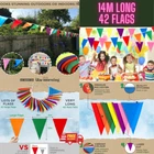 Material Fabric 14m Bunting Flag garden Party Wedding Birthday fete Banners UK