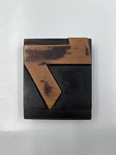 Bloc d'imprimantes LETTERPRESS original lettre hébraïque "ל" métal sur bois, ...