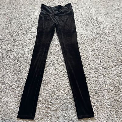 Spanx Black Velvet Leggings Size Small