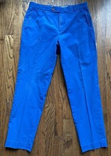 Brooks Brothers Milano Chino Pants Men Size 32x30 Blue Supima Cotton Straight