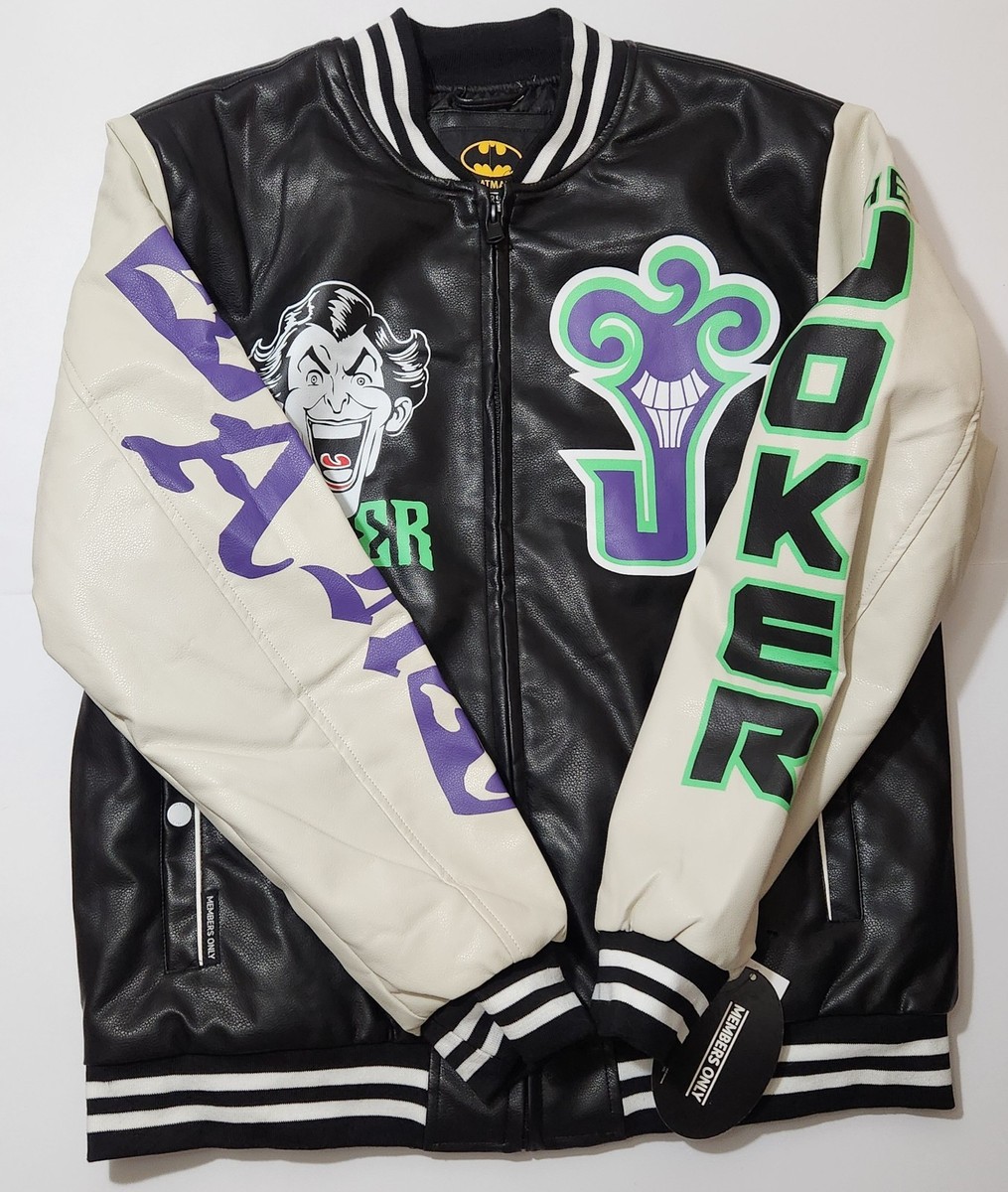 Members Only Mens NWT Batman Joker Black&white Varsity Jacket $199