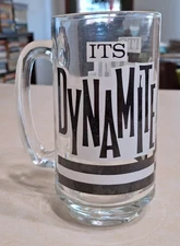 Vintage It's Dynamite Beer Glass Mug Drinking Barware MCM 1970s Groovy Mod RARE