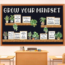 Bookshelf Bulletin Board Set Grow Your Mindset Motivational Classroom Decor Read