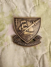WW2 Free French Commando Beret Badge -  1st Battalion Fusileers Marines - Brass