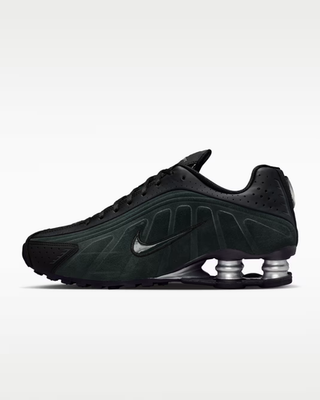 Nike Shox R4 Womens Size 7.5 Black Metallic Silver Seaweed HQ7739
