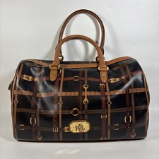 Borsa a tracolla Lauren Ralph Lauren Gallaway canna equitazione staffa cintura a quadri borsone