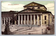 Munchen Hoftheater Munich Germany Antique Postcard 1907 Postmark
