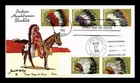 DR JIM STAMPS US COVER INDIAN HEADDRESSES FDC COMBO VAN HAND PAINTED
