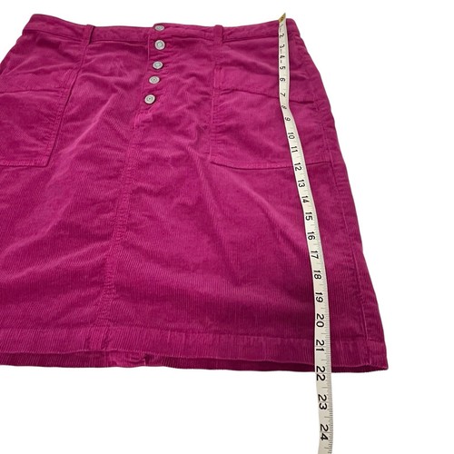 Anthropologie Pilcro Magenta Corduroy Pencil Skirt 14 Button Front Slit Back - Bild 3 von 8