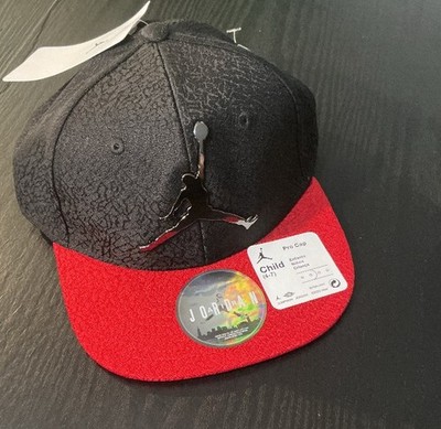 Jordan Jumpman Pro Cap Snapback Adjustable Boys Hat Black Red Child (4-7)