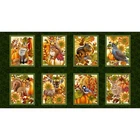 Autumn Animal Scenes Fabric 24"X44" Panel Autumn Fields Cotton by Studio E