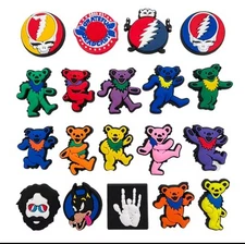19 Croc shoe Charms Grateful Dead Steal Your Face Dancing Bear New  19 set Deal