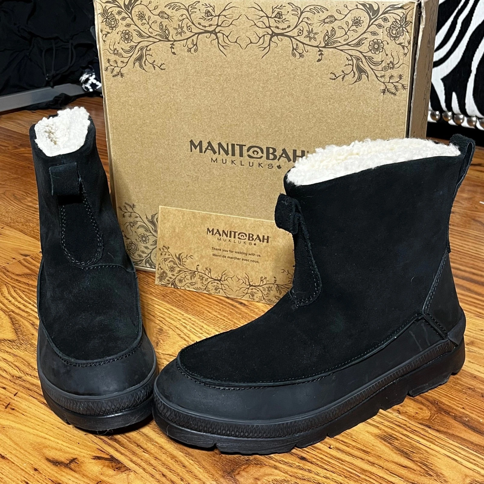 Manitobah Mukluks Black Suede Waterproof Winter Boots Men's