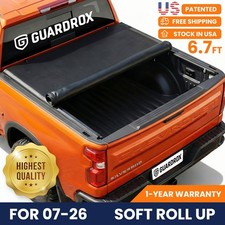 6.7ft Soft Roll Up Tonneau Cover For 07-26 Chevy Silverado Gmc Sierra 1500