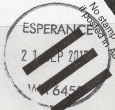 21 SEP 2017 dated complete CIRCULAR postmark ESPERANCE, WA 6450
