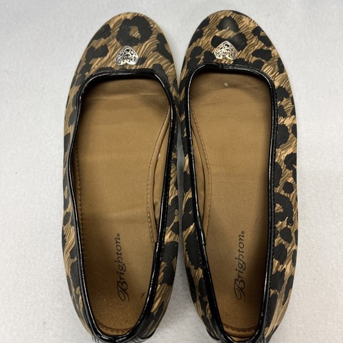 BRIGHTON SPOTZ CHEETAH FABRIC SLIP ON FLATS SIZE 10B - Picture 6 of 7