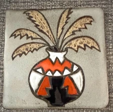 Vintage THE BETTY COMPANY Vase Desert Tile Trivet, 3" sq. Southwest 