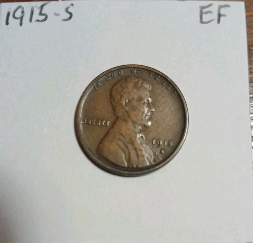 1915 S Lincoln Wheat Cent EF San Francisco Mint