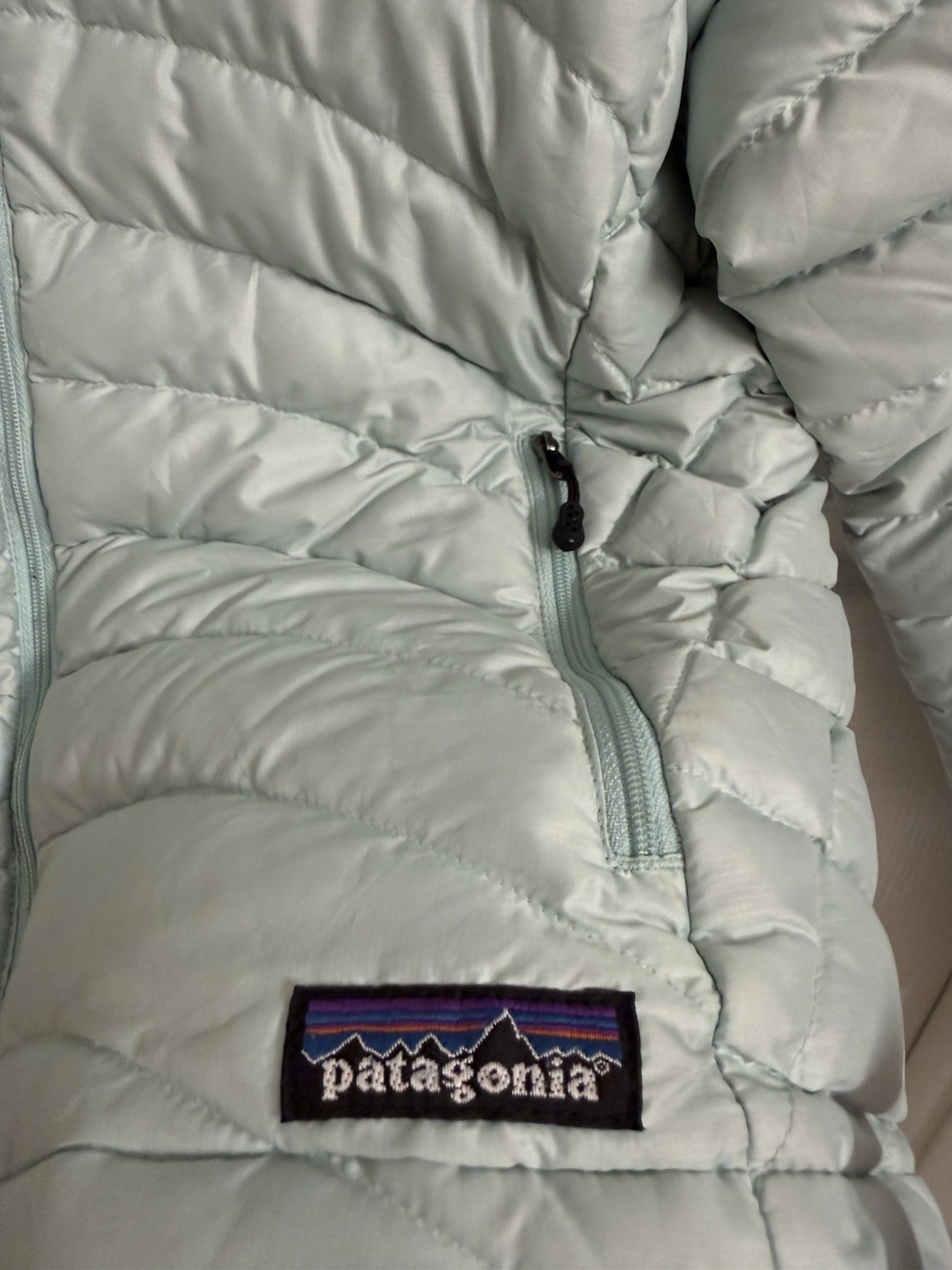 Patagonia Womens Small Down Nano Puffer Quilted Jacket Full Zip Light Blue Green thumbnail 4