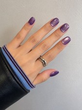 Purple Cat-Eye Shimmer Press- on nails 100 Handmade