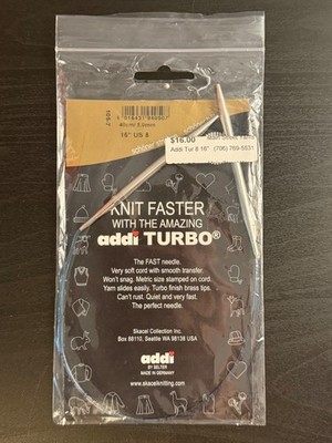 NEW addi TURBO circular knitting needles US 8 16 /5mm 40cm