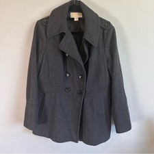 Michael Kors Charcoal Double-Breasted Pea Coat