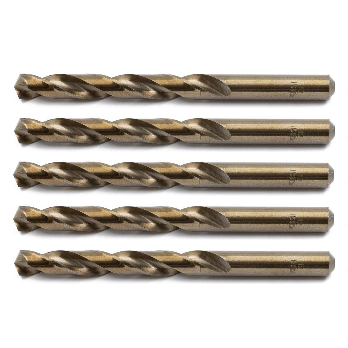 RIKA HSS Cobalt Drill Bit 12.0 x 151mm 5pk Hi Performance Hard Steel Drilling