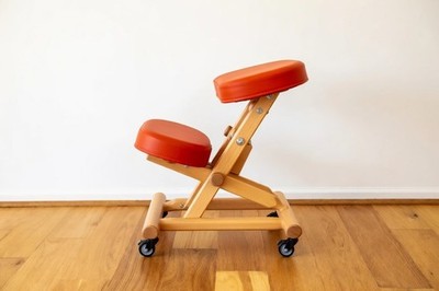 **Lot of 6 NIB** Coral Wood Kneeling Ergonomic Chair 6 Holes Adjustable Seat
