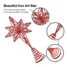  Silver Golden Star Holiday Decor Tree Topper Tree-top Treetop Toppers