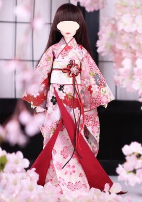 Puppe Kirsche Kimono Outfit mit Obi Tasche japanischer Stil Puppenkleidung 1/6 1/4 1/3