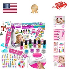 Kids Nail Polish Set for Girls, Nail Art Kits with Nail Dryer & Glitter Pen, ...