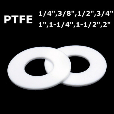 PTFE Flat Washers Sealing Gasket Rings 1/4'' 3/8'' 1/2'' 3/4'' 1'' 1-1/4'' 1-1/2'' 2''