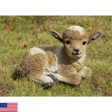 Hi-Line Gift Ltd. Small Brown White Baby Lamb Lying Down