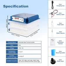 NEW Automatic 120 Eggs Incubator Temperature Control Digital Chicken Egg Hatcher